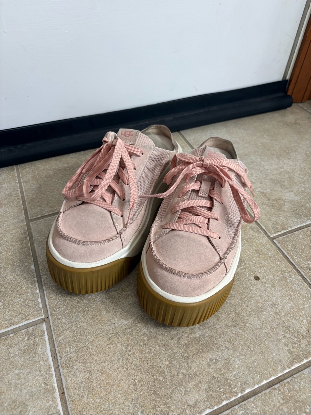 UGG Women’s Blush Pink Platform Sneakers with Gum Sole